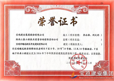 蟠龍新區(qū) 省優(yōu)質(zhì)結構工程